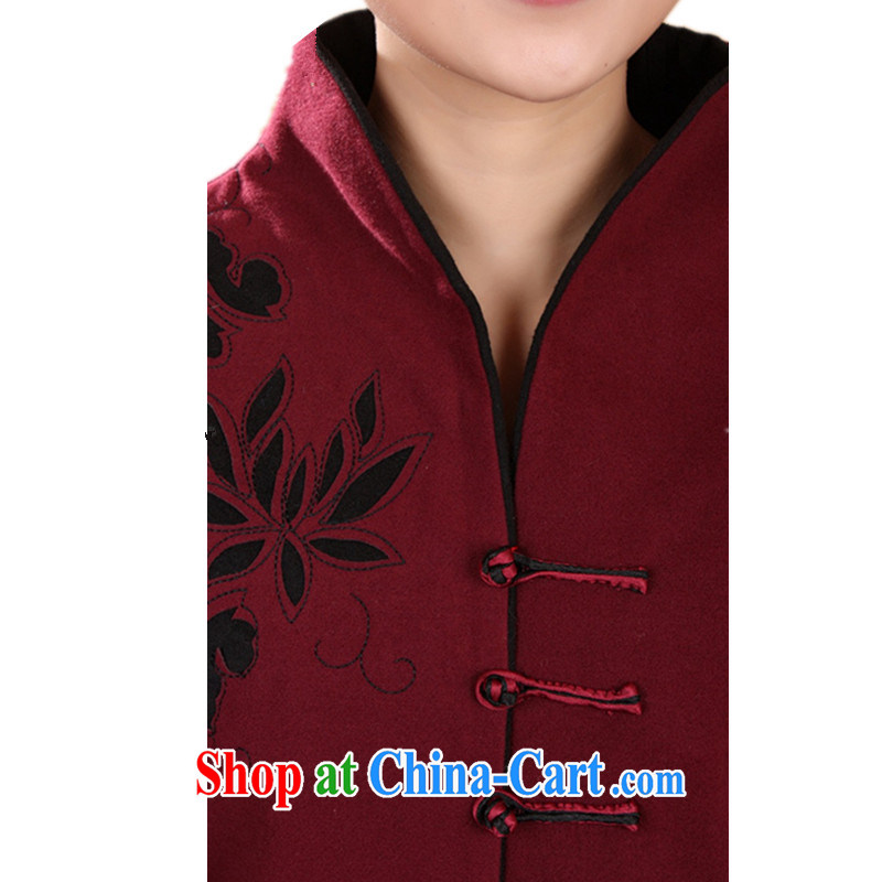 To Green, autumn and winter fashion new and old mother with a collar embroidered Tang jackets - 4 royal blue 3 XL, green, and shopping on the Internet