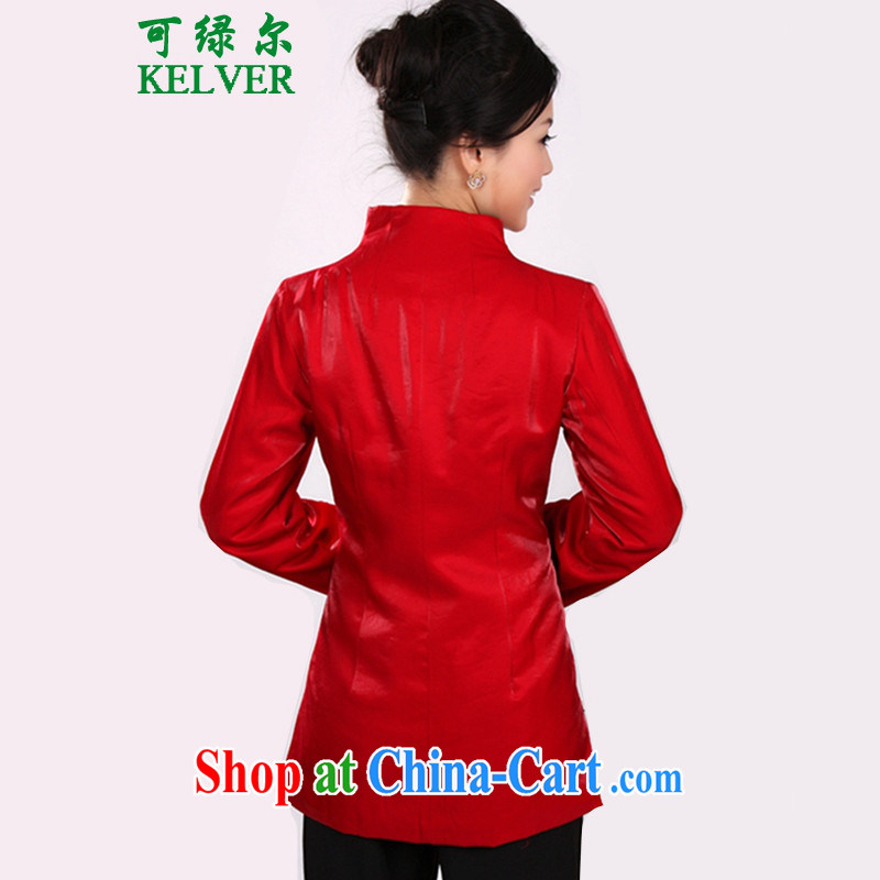 To Green, spring fashion, the older MOM with a collar embroidered stitching color Tang jackets - 2 red XL, green, and shopping on the Internet