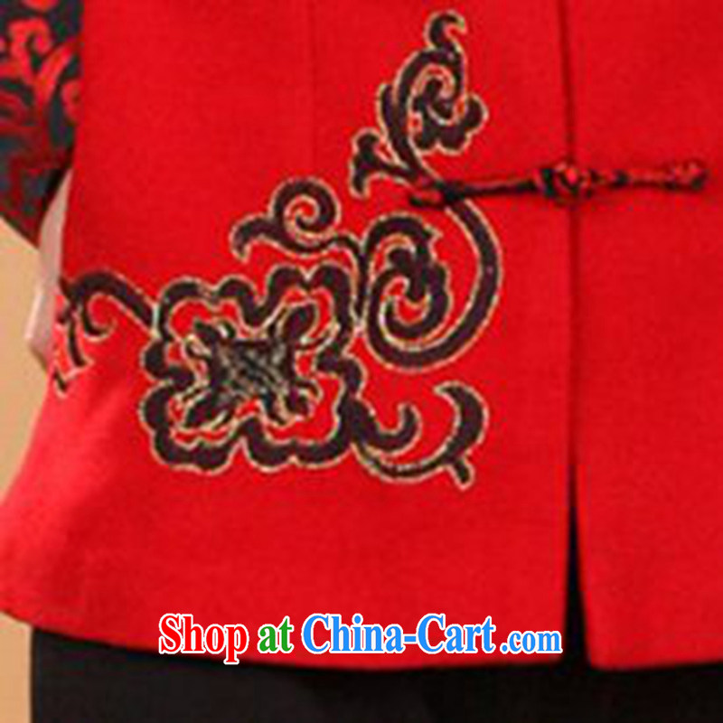 To Green, older women spring fashion new MOM with a collar embroidered Tang jackets - 1 red M, green, and, on-line shopping