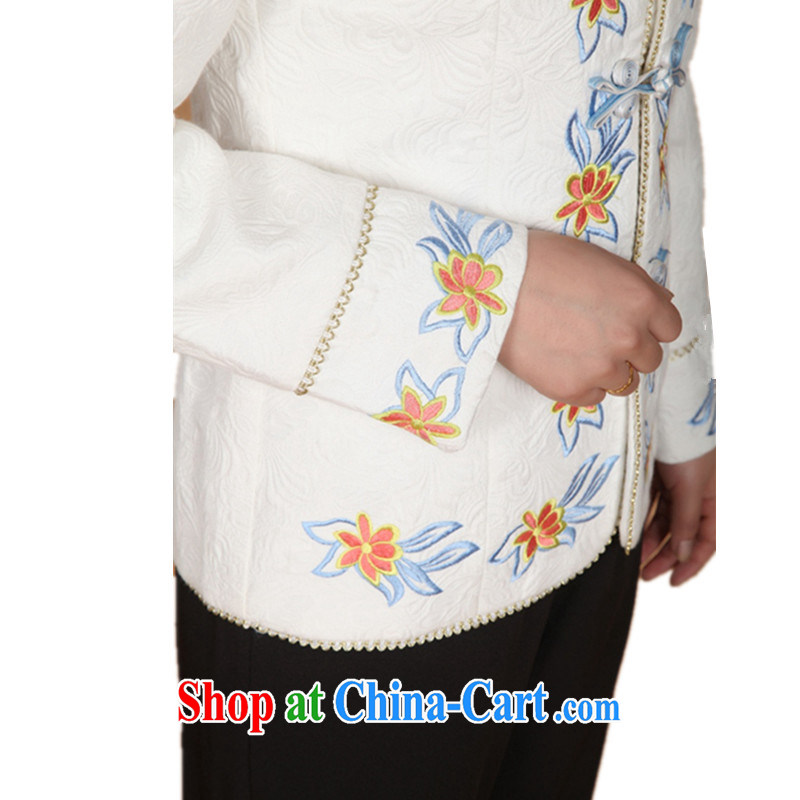 To Green, autumn and winter fashion new and old mother with a collar double-flap embroidered Tang jackets - 2 3 XL, green, and shopping on the Internet