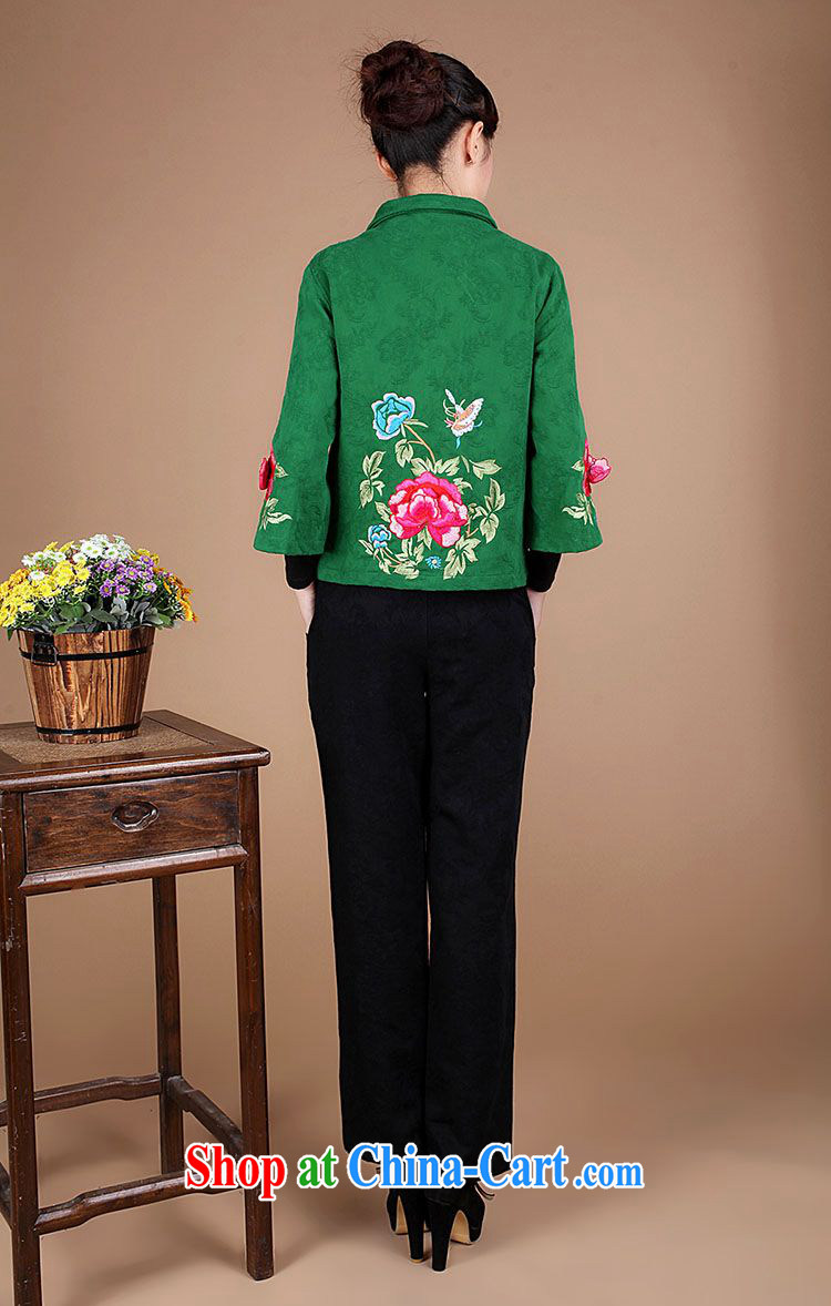 Forest narcissus fall 2014 new cotton jacquard Tang with embroidered Peony mother Load T-shirt FGR - A 1301 green XXXL pictures, price, brand platters! Elections are good character, the national distribution, so why buy now enjoy more preferential! Health