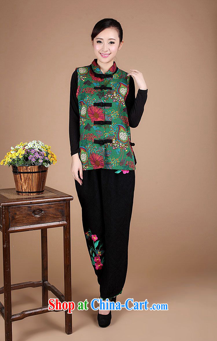 Forest narcissus fall 2014 the new Chinese T-shirt painting stamp duty cotton dresses sleeveless waistcoat FGR - A 091 green XL pictures, price, brand platters! Elections are good character, the national distribution, so why buy now enjoy more preferential! Health