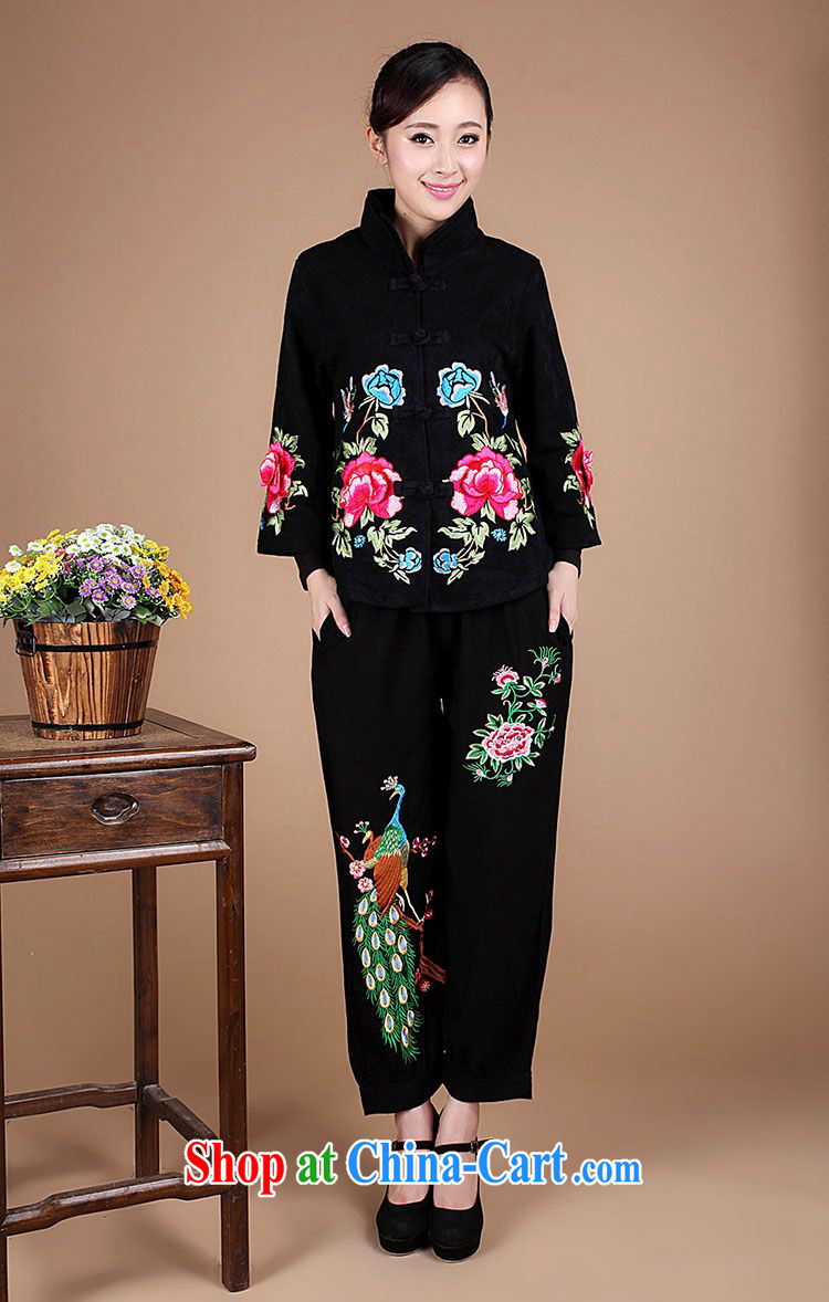 Tze-The 2014 autumn and the new cotton jacquard antique Chinese plant flower embroidery Peony mother Load T-shirt FGR - A 1301 red XXXL pictures, price, brand platters! Elections are good character, the national distribution, so why buy now enjoy more preferential! Health