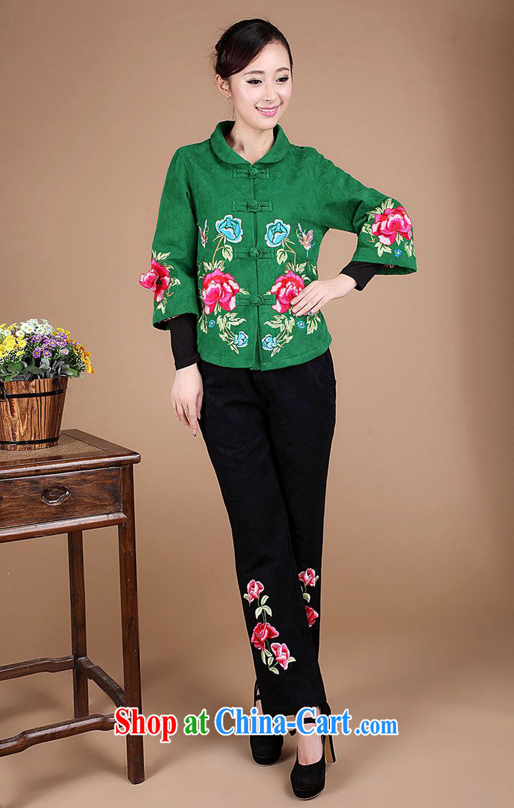 Tze-The 2014 autumn and the new cotton jacquard antique Chinese plant flower embroidery Peony mother Load T-shirt FGR - A 1301 red XXXL pictures, price, brand platters! Elections are good character, the national distribution, so why buy now enjoy more preferential! Health