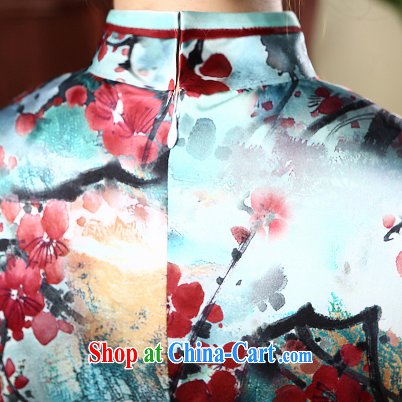 The CYD HO Kwun Tong' Phillips, Silk Cheongsam antique autumn 2015 new sauna beauty Silk Cheongsam QZ 4743 XXXL suit, Sau looked Tang, shopping on the Internet