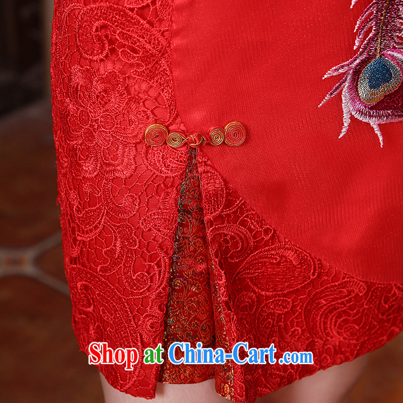 Rain is still clothing bridal 2015 new marriage toast clothing sexy lace Phoenix short skirt small dress improved cheongsam QP 563 red tailored, rain is clothing, and shopping on the Internet