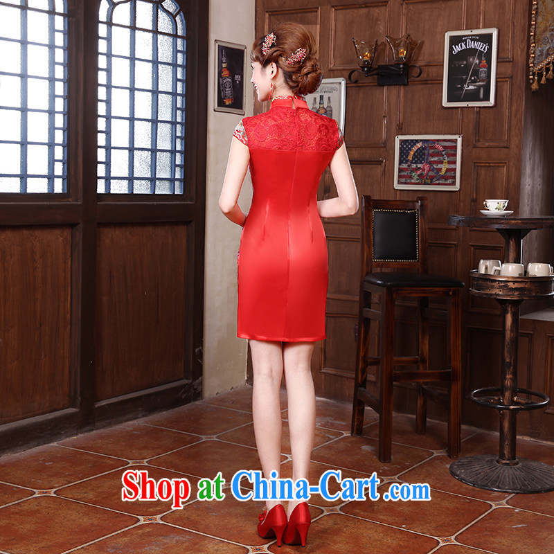 Rain is still clothing bridal 2015 new marriage toast clothing sexy lace Phoenix short skirt small dress improved cheongsam QP 563 red tailored, rain is clothing, and shopping on the Internet