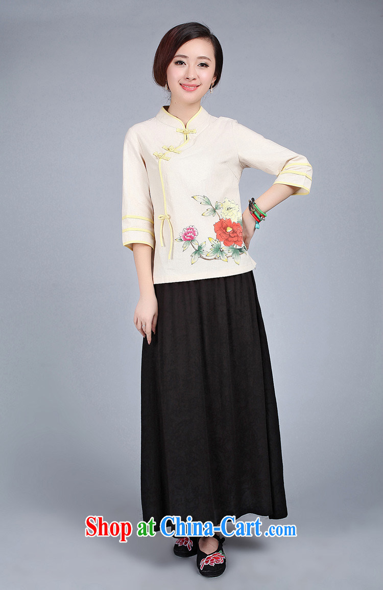 LO . MU Beauty fall 2014 cotton, the hand-painted 7 cuff short cheongsam blouses Chinese Antique Chinese China wind Peony L (the Code) pictures, price, brand platters! Elections are good character, the national distribution, so why buy now enjoy more preferential! Health