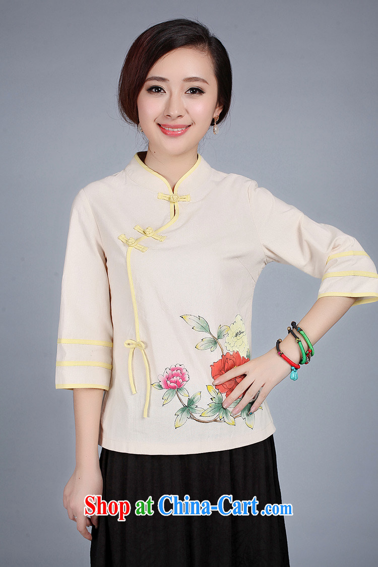 LO . MU Beauty fall 2014 cotton, the hand-painted 7 cuff short cheongsam blouses Chinese Antique Chinese China wind Peony L (the Code) pictures, price, brand platters! Elections are good character, the national distribution, so why buy now enjoy more preferential! Health