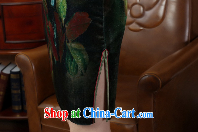 Take the female cheongsam Chinese autumn spring loaded gold velour elegant poster stylish classic in short sleeves cheongsam picture color 2 XL pictures, price, brand platters! Elections are good character, the national distribution, so why buy now enjoy more preferential! Health
