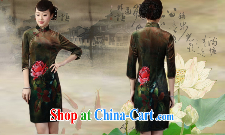 Take the female cheongsam Chinese autumn spring loaded gold velour elegant poster stylish classic in short sleeves cheongsam picture color 2 XL pictures, price, brand platters! Elections are good character, the national distribution, so why buy now enjoy more preferential! Health