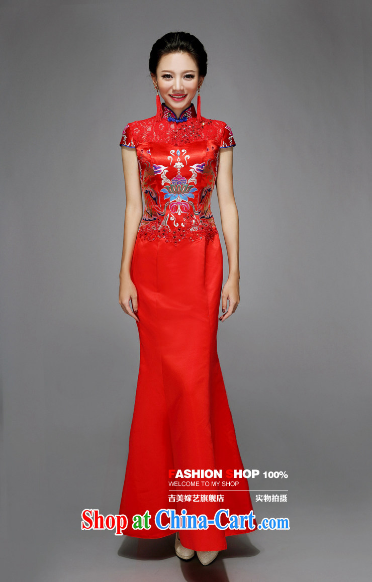 wedding dresses, marry us arts 2015 new bag shoulder Chinese qipao improved cultivating long QP 7567 bridal flag A swing XL pictures, price, brand platters! Elections are good character, the national distribution, so why buy now enjoy more preferential! Health