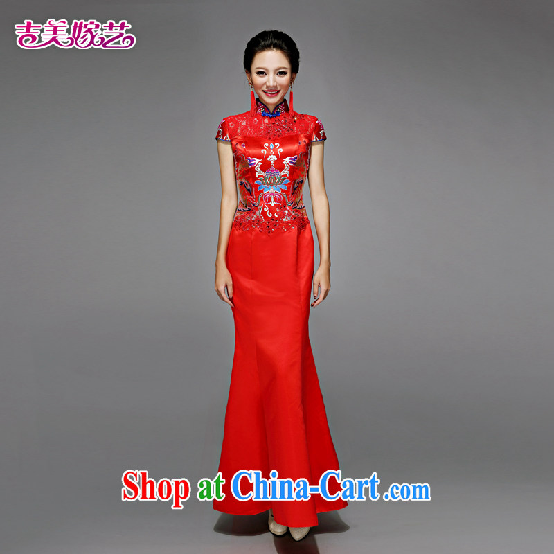 wedding dresses, marry us performing arts 2015 new bag shoulder Chinese qipao improved cultivating long QP 7567 bridal flag A swing XL, Jimmy married performing arts, shopping on the Internet