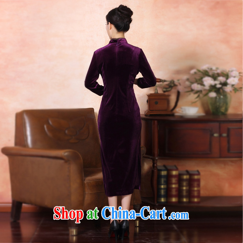 Counters are, Autumn 2014 the new retro hand-painted long cheongsam dress banquet service performance service improvement and stylish beauty China wind dresses package mail 334,226 purple L, Oriental and nobles, and shopping on the Internet