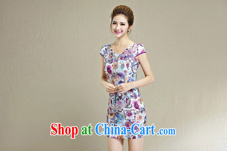 2015 summer dresses girls retro improved petal collar inserts drill short embroidery cheongsam dress QM 14 085 fancy XXXL pictures, price, brand platters! Elections are good character, the national distribution, so why buy now enjoy more preferential! Health
