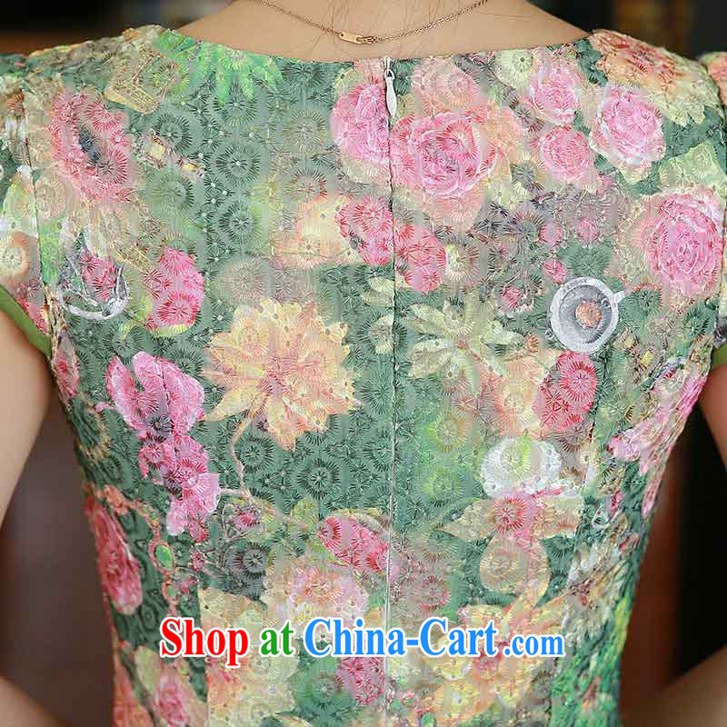 2015 summer dresses girls retro improved petal collar inserts drill short embroidery cheongsam dress 14 085 QM XXXL suit, Jun Yi Hua Sha (QueensMakings), and, on-line shopping