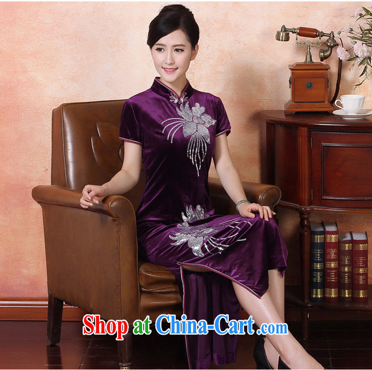 East noble counters are, Autumn 2014 the new butterfly embroidery elegant improved daily long cheongsam dress embroidery short-sleeved one-piece package mail silk elegant stylish banquet 334,215 Lake blue XXXL pictures, price, brand platters! Elections are good character, the national distribution, so why buy now enjoy more preferential! Health