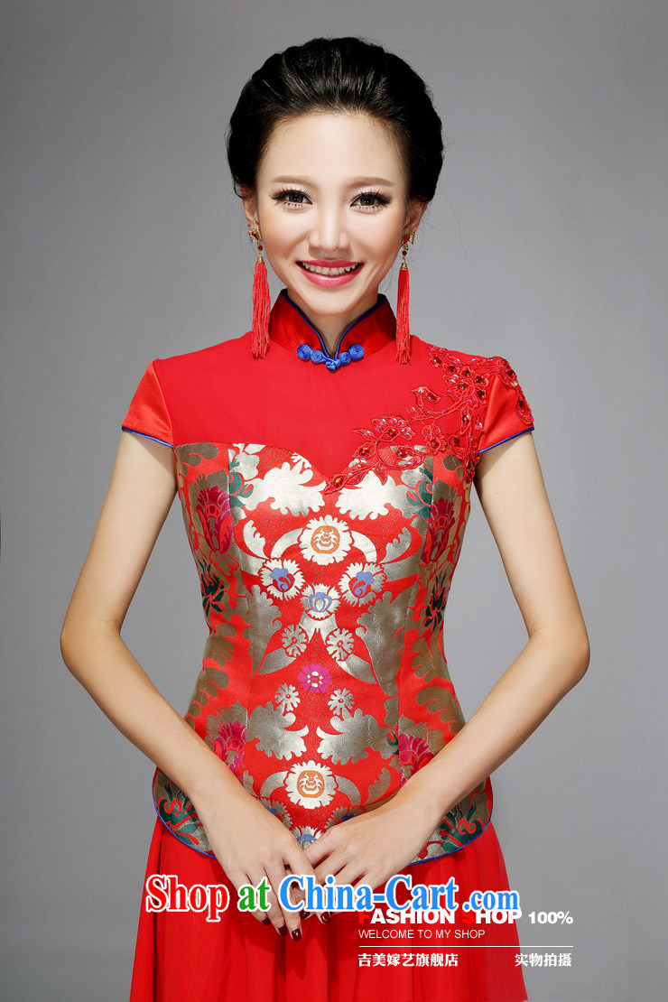 wedding dresses Jimmy married arts 2015 new Chinese package shoulder cultivating long QP 7581 bridal improved cheongsam red XL pictures, price, brand platters! Elections are good character, the national distribution, so why buy now enjoy more preferential! Health