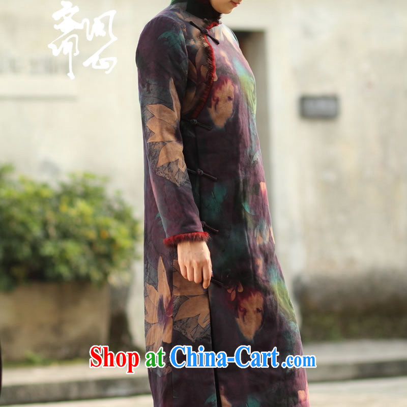q heart Id al-Fitr autumn new, relaxed atmosphere streaking long-sleeved thick Silk Cheongsam WXZ quilted coat 1331 first-hand custom, ask heart Id al-Fitr, shopping on the Internet
