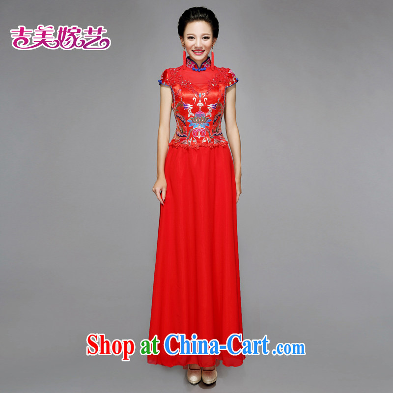 wedding dresses, marry us performing arts 2015 new bag shoulder Chinese qipao improved cultivating long QP 7577 bridal flag red XL, Jimmy married arts, shopping on the Internet
