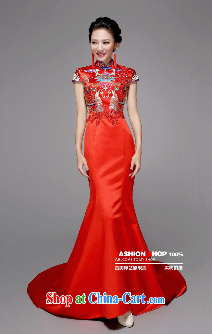 wedding dresses, marry us performing arts 2015 new large red shoulder cultivating long crowsfoot QP 7568 bridal dresses red XL pictures, price, brand platters! Elections are good character, the national distribution, so why buy now enjoy more preferential! Health