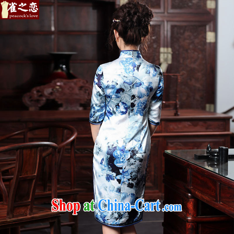 Birds love her smile in 2015 spring new cheongsam dress retro cuff in stylish and elegant silk cheongsam QC 550 XXXL suit, birds love, and shopping on the Internet