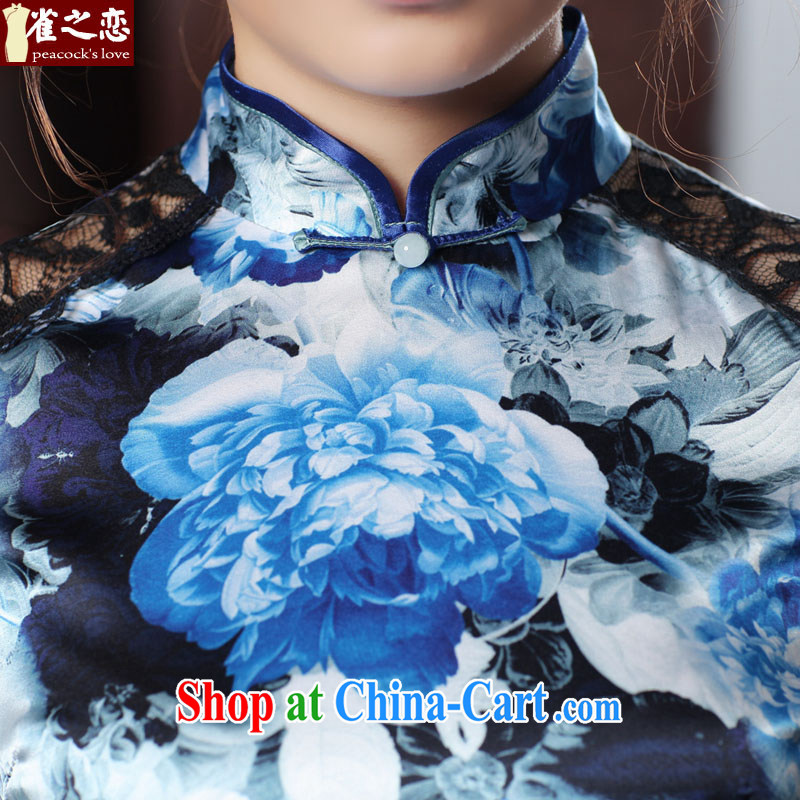 Birds love her smile in 2015 spring new cheongsam dress retro cuff in stylish and elegant silk cheongsam QC 550 XXXL suit, birds love, and shopping on the Internet