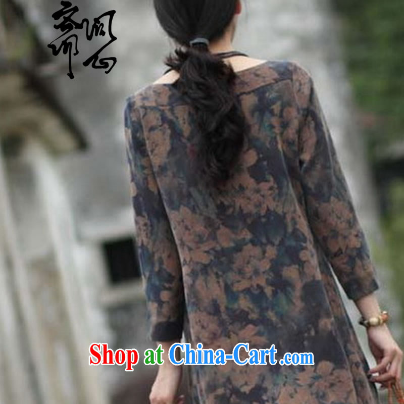 q heart Id al-Fitr (Yue and autumn as soon as possible new relaxed a field for long-sleeved silk graphics thin gown, long skirt WXZ 1304 photo color manual custom 15 Day Shipping manual customization, and asked a vegetarian, shopping on the Internet