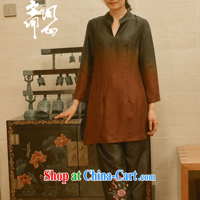 Asked about Ramadan and the Hyatt and autumn as soon as possible new Sau San V collar dresses, silk shirt long T-shirt WXZ 1291 photo color manually customize 15 Day Shipping manual custom, ask a vegetarian, shopping on the Internet