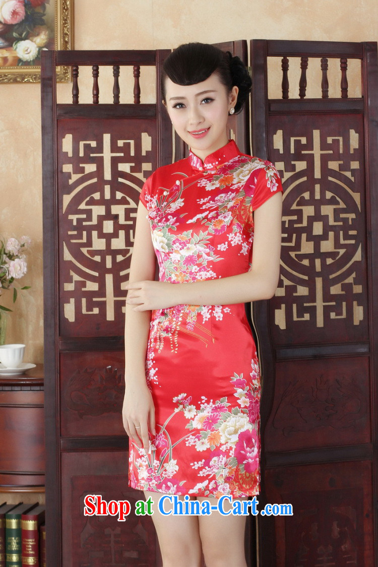 Take the new Tang Women's clothes, cheongsam collar Chinese improved national costumes mini short flag - A black XL pictures, price, brand platters! Elections are good character, the national distribution, so why buy now enjoy more preferential! Health