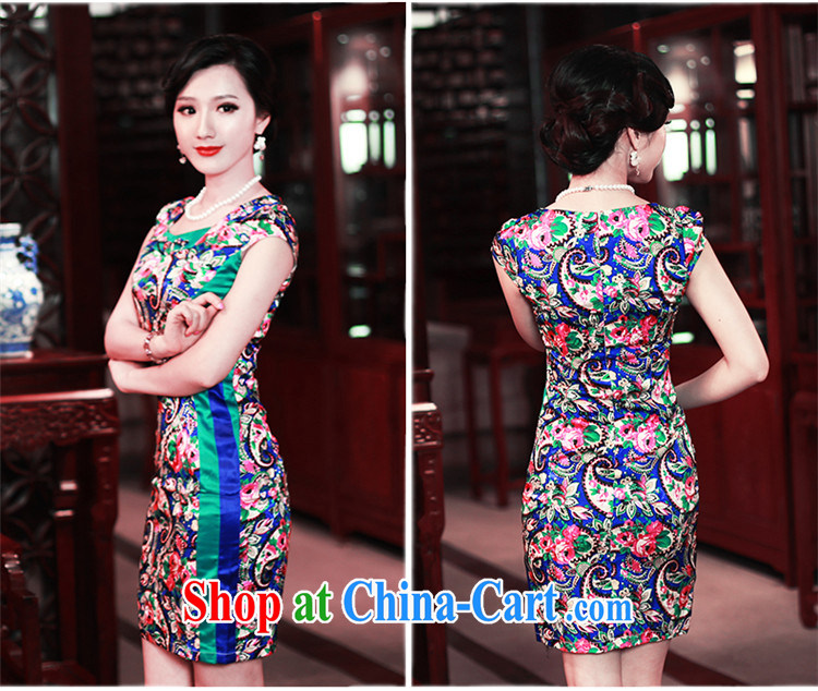 Ruyi style in a new, 2015 summer cheongsam dress stylish stamp duty high-end daily retro cheongsam dress 4501 4501 green floor XL pictures, price, brand platters! Elections are good character, the national distribution, so why buy now enjoy more preferential! Health