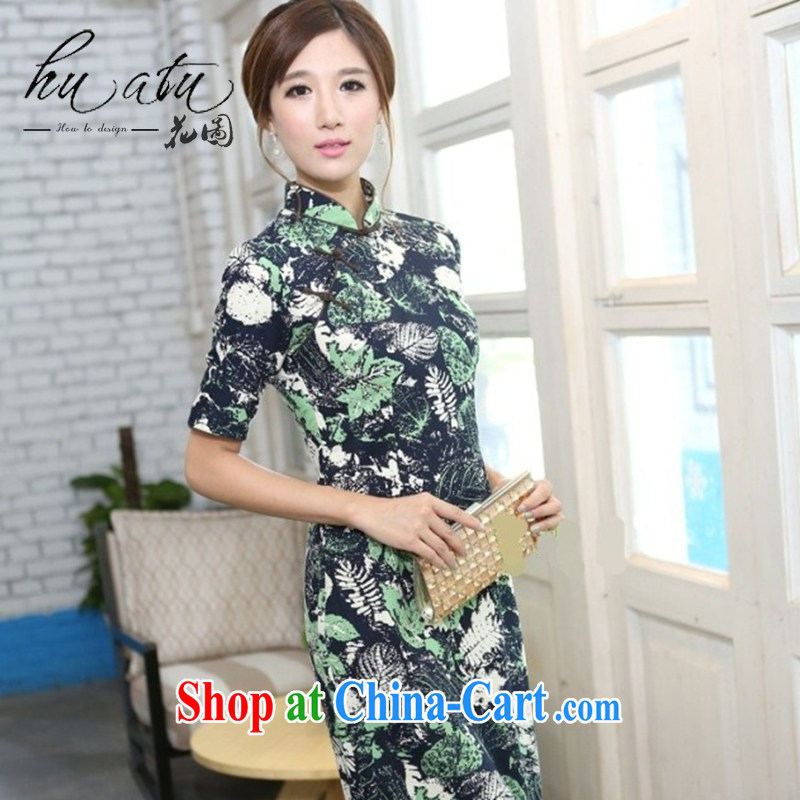 Take the Spring and Autumn and female cotton twist, the collar in hand cuffs and knee long cheongsam high female getting cuter and collar 2 XL, spend figure, and shopping on the Internet