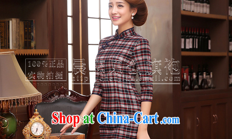 Morning, Autumn 2014 new stylish improved retro short sleeves in cheongsam dress classic tartan green grid M pictures, price, brand platters! Elections are good character, the national distribution, so why buy now enjoy more preferential! Health