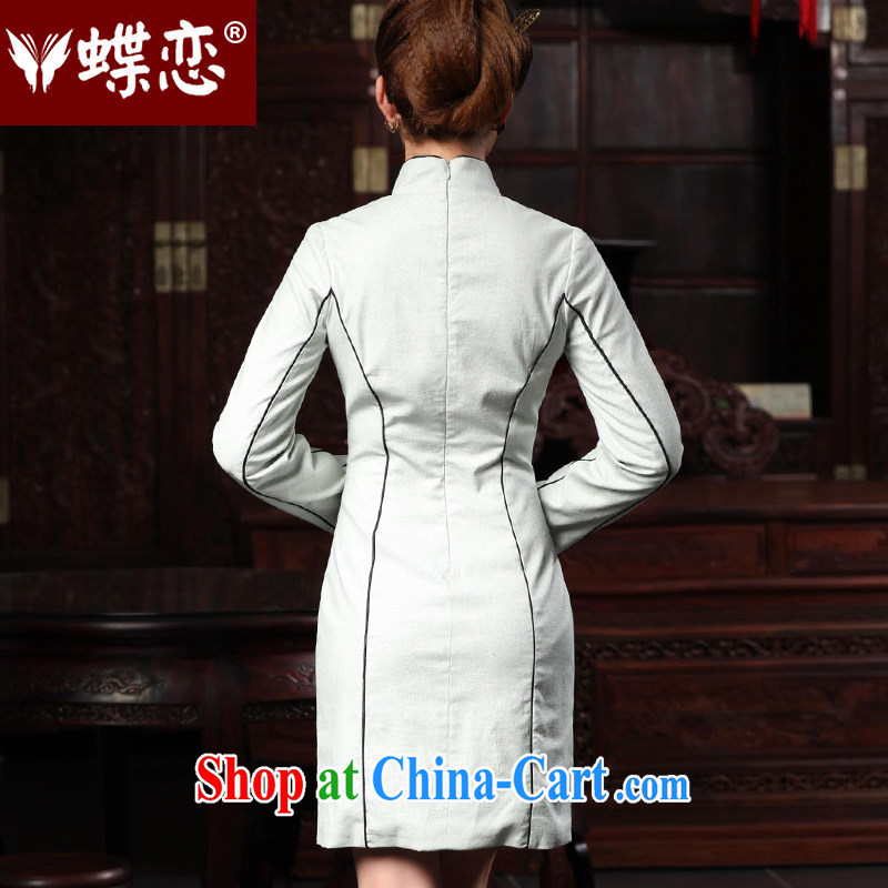Butterfly Lovers 2015 spring new cheongsam dress retro improved fashion cheongsam dress Daily Beauty dresses 48,010 silver gray XXL, Butterfly Lovers, shopping on the Internet