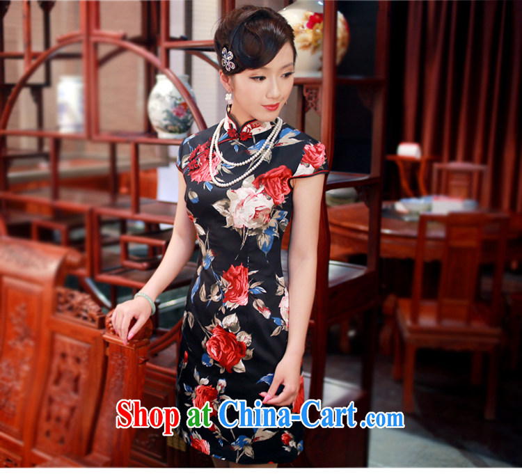 The sporting summer 2014 in new Stylish retro improved cotton short-sleeved qipao dresses 0018 0018 white M pictures, price, brand platters! Elections are good character, the national distribution, so why buy now enjoy more preferential! Health