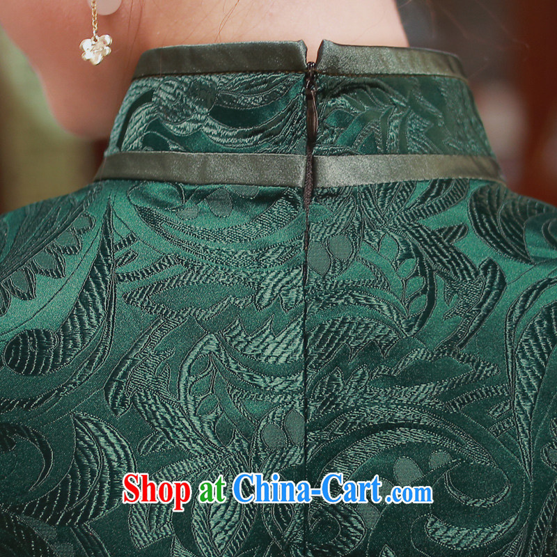 ruyi, 2015 new spring and summer, upscale Silk Cheongsam retro daily improved dress cheongsam dress 4014 4014 dark L sporting, wind, shopping on the Internet