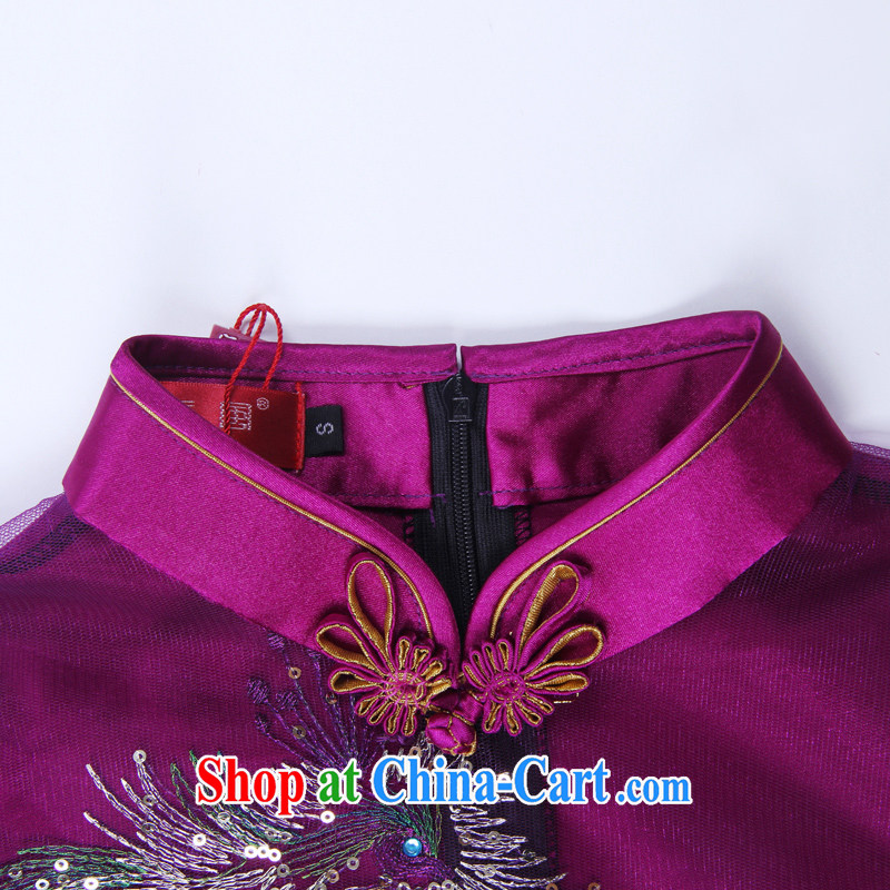 The Ruyi wind -- 2015 new spring improved cheongsam lace purple Phoenix stylish evening gown 0138 0138 purple Phoenix L sporting, wind, and shopping on the Internet