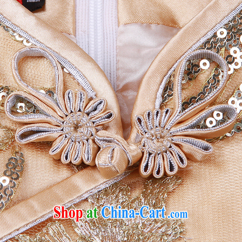ruyi, 2015 new larger banquet dress uniform bows lace stylish long cheongsam dress 1005 1005 golden XXL sporting, wind, shopping on the Internet
