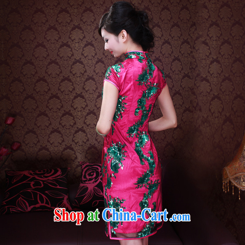 The Ruyi wind -- 2015 new stylish Chinese Dress mauve lace nails Pearl upscale banqueting outfit 2048 2048 red XL sporting, wind, and shopping on the Internet