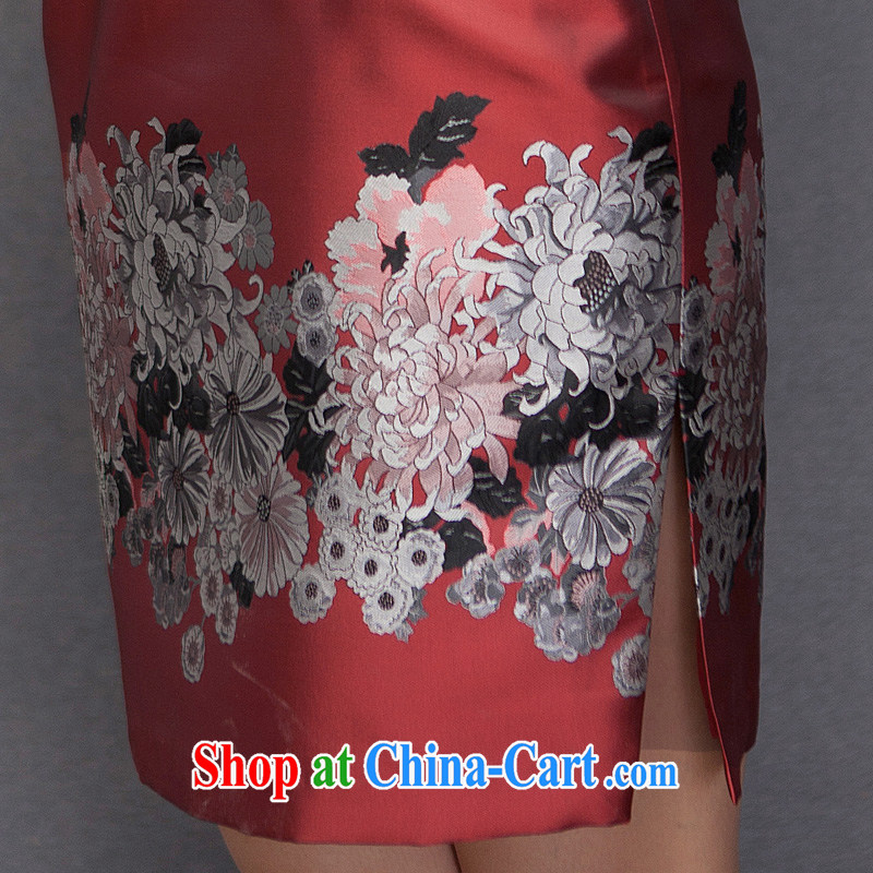 Spring dresses wood is really a qipao 2015 spring new positioning take short, improved cheongsam dress 11,509 04 deep red XXL, wood really has, online shopping