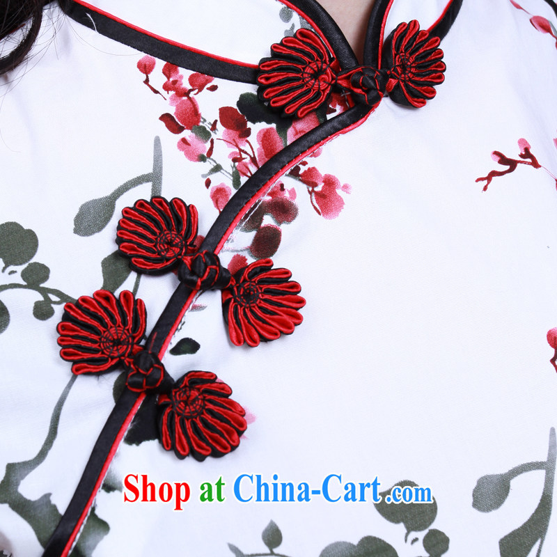 The Ruyi wind -- New improved retro short qipao the Maehyang-2015 summer fashion dresses skirts 2150 white XXL sporting, wind, shopping on the Internet