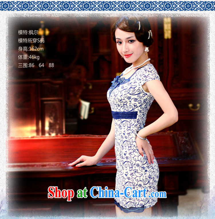 The sporting summer 2014 new embroidered style improved short cotton robes blue and white porcelain dresses 4024 XXL pictures, price, brand platters! Elections are good character, the national distribution, so why buy now enjoy more preferential! Health