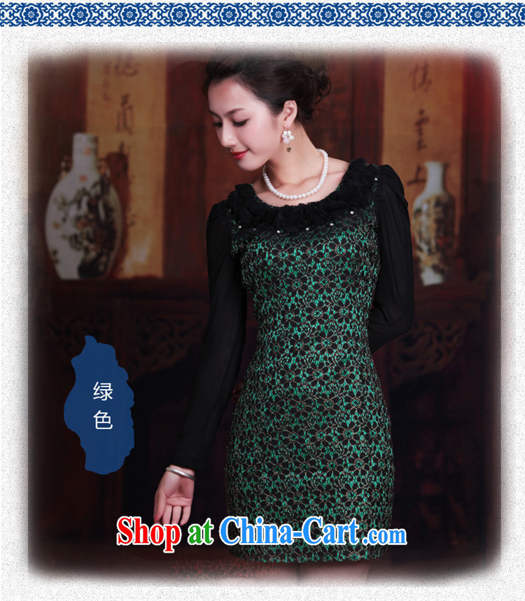Unwind after the 2014 spring loaded new women dress retro long-sleeved improved stylish lace cheongsam dress 3071 3071 orange XL pictures, price, brand platters! Elections are good character, the national distribution, so why buy now enjoy more preferential! Health