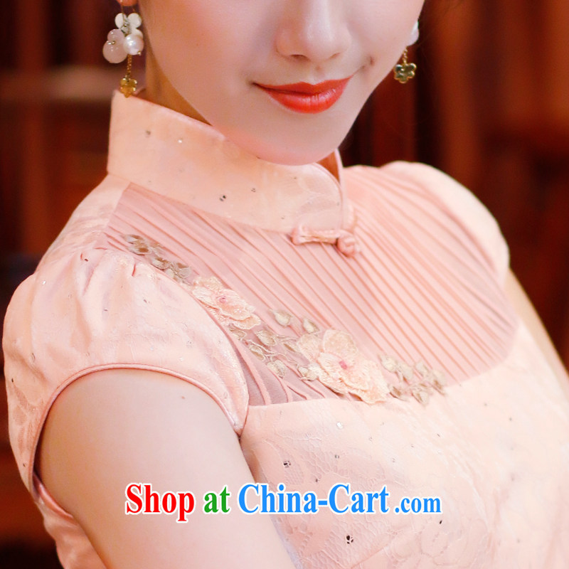 ruyi, 2015 new summer dresses, Retro daily improved stylish dress cheongsam dress 4502 4502 pink XL sporting, wind, shopping on the Internet