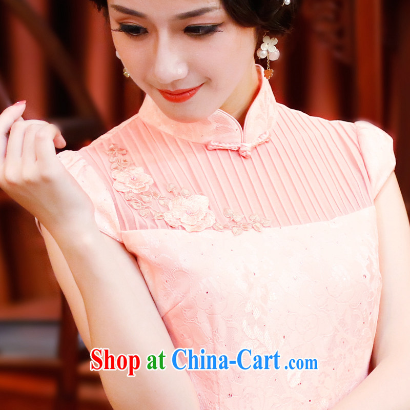 ruyi, 2015 new summer dresses, Retro daily improved stylish dress cheongsam dress 4502 4502 pink XL sporting, wind, shopping on the Internet