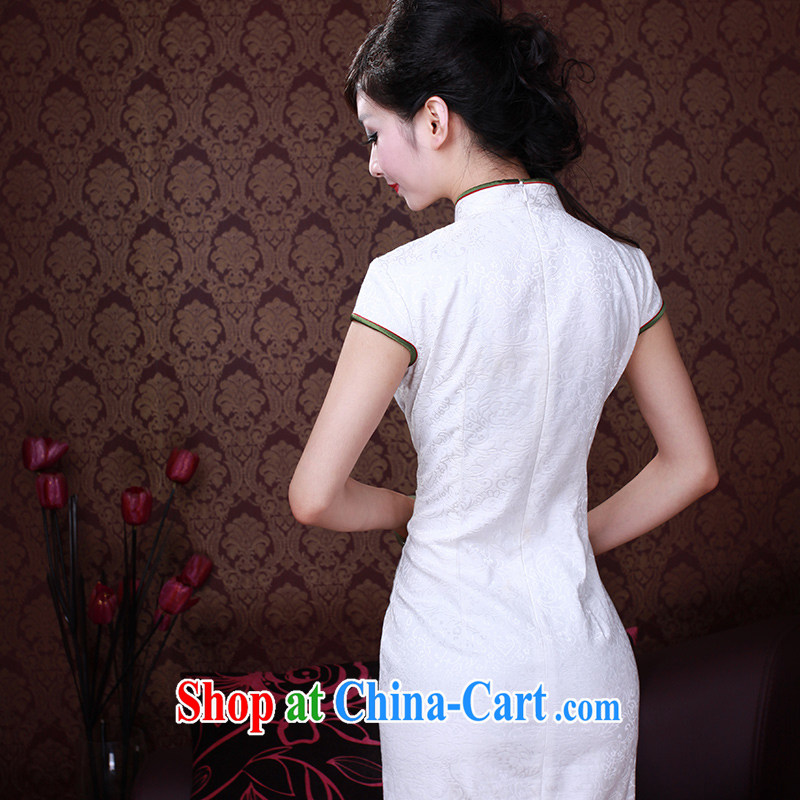 Ruyi wind 2015 original qipao improved stylish summer new hand-painted antique Chinese qipao dress 2165 2165 white XXL sporting, wind, shopping on the Internet