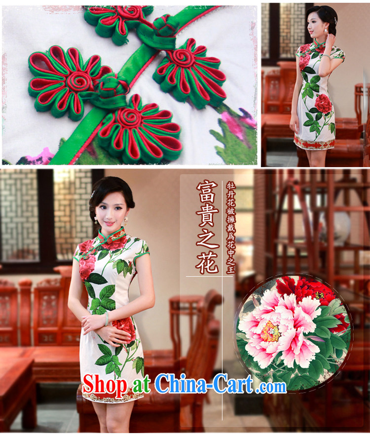Ruyi style in a new, summer 2015 improved cheongsam dress stylish stamp duty cotton day dresses dresses 4326 white 4326 XL pictures, price, brand platters! Elections are good character, the national distribution, so why buy now enjoy more preferential! Health