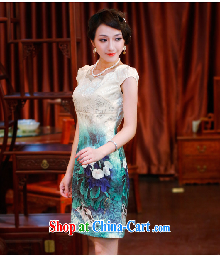 ruyi, 2015 new summer high, qipao dresses retro daily improved dress cheongsam dress 4504 4504 yellow L pictures, price, brand platters! Elections are good character, the national distribution, so why buy now enjoy more preferential! Health