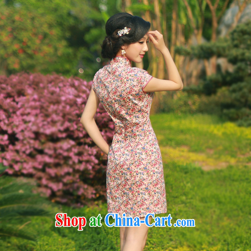 Unwind after the new 2015 summer cheongsam dress stylish stamp duty cotton daily retro dresses dresses 4325 4325 fancy XXL sporting, wind, and shopping on the Internet