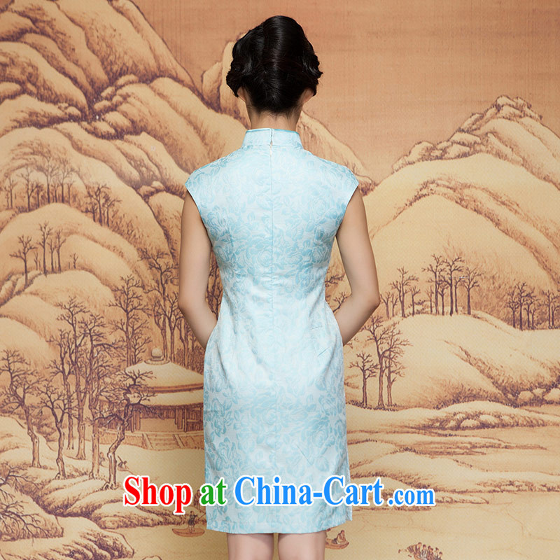 Wood is really the 2015 spring new short winter cheongsam dress 32,392 11 light blue XXL, wood really has, shopping on the Internet